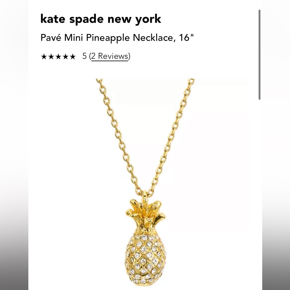 Kate Spade New York Pavé Mini Pineapple Necklace NWTS